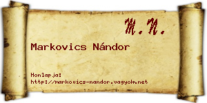 Markovics Nándor névjegykártya