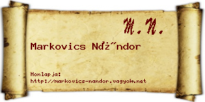 Markovics Nándor névjegykártya