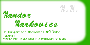 nandor markovics business card